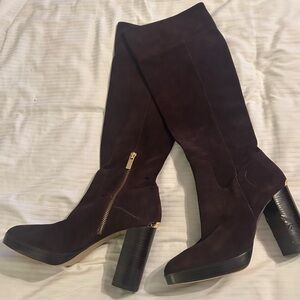 Michael Kors brown suede knee high boots